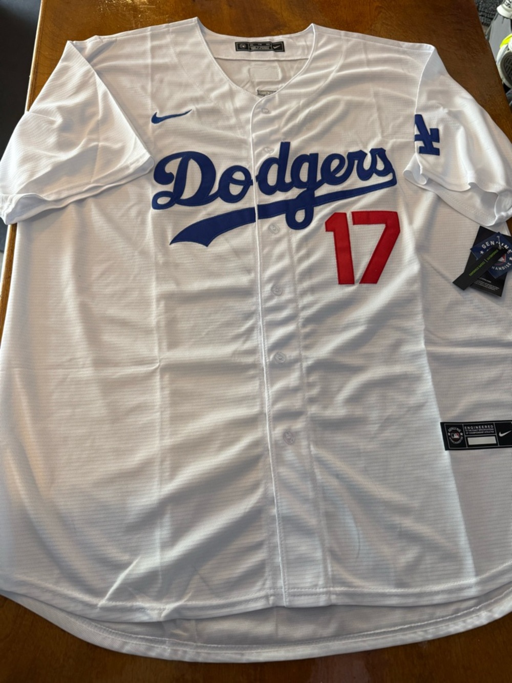 Shohei Ohtani Los Angeles Dodgers White Blue Jersey size XXL
